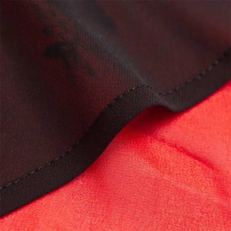 KEYANKETIAN 2025 夏の新女性のフラワープリントシフォン MIDI ドレスフレンチスタイル V ネック半袖スリムシックな A ラインドレス