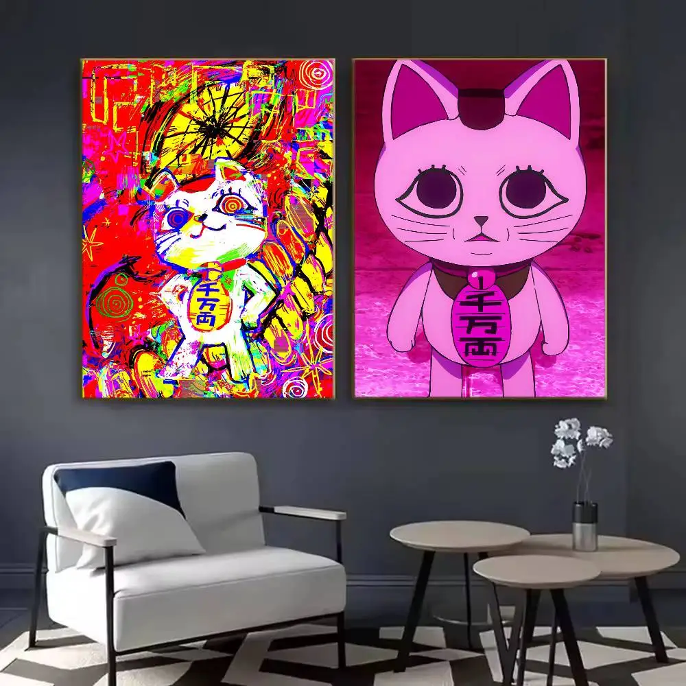 Anime D-Dandadan Funny Cute Cat Turbo Granny Manga Posters HD Print Vintage Wall Art Decor for Home Study Room