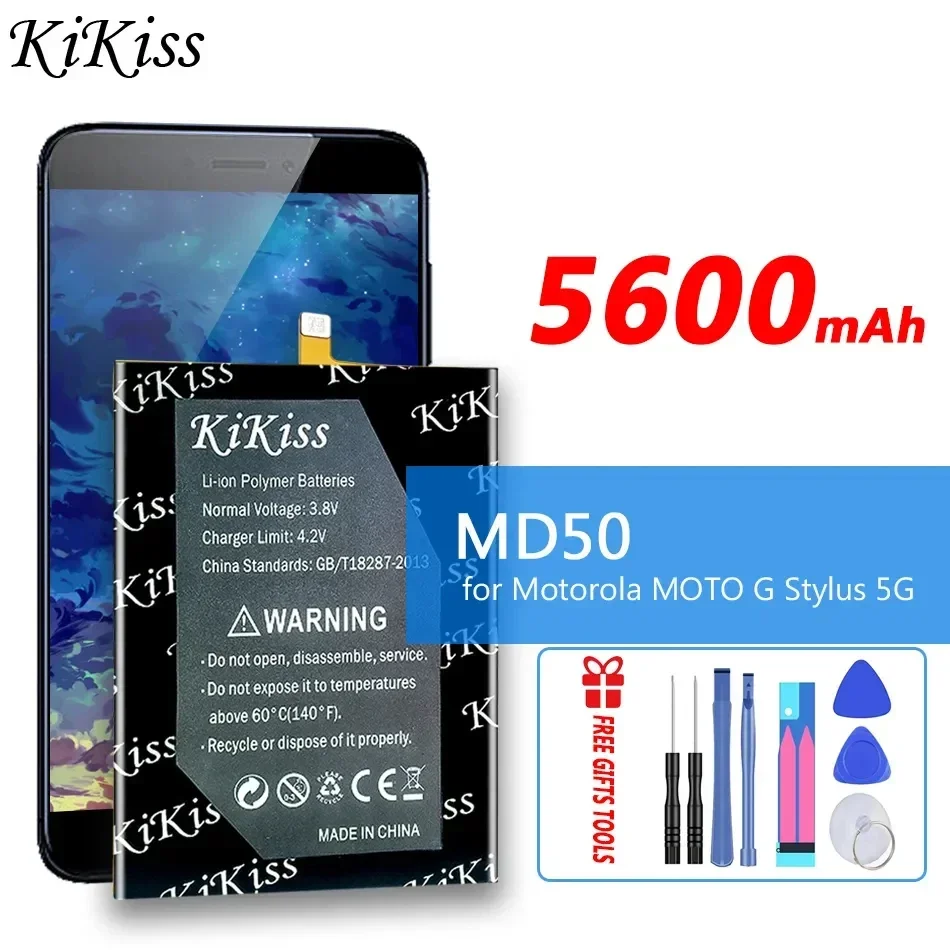 KiKiss Powerful Battery MD50 5600mAh for Motorola Moto G Stylus 5G 2021/2022/XT2131 Bateria