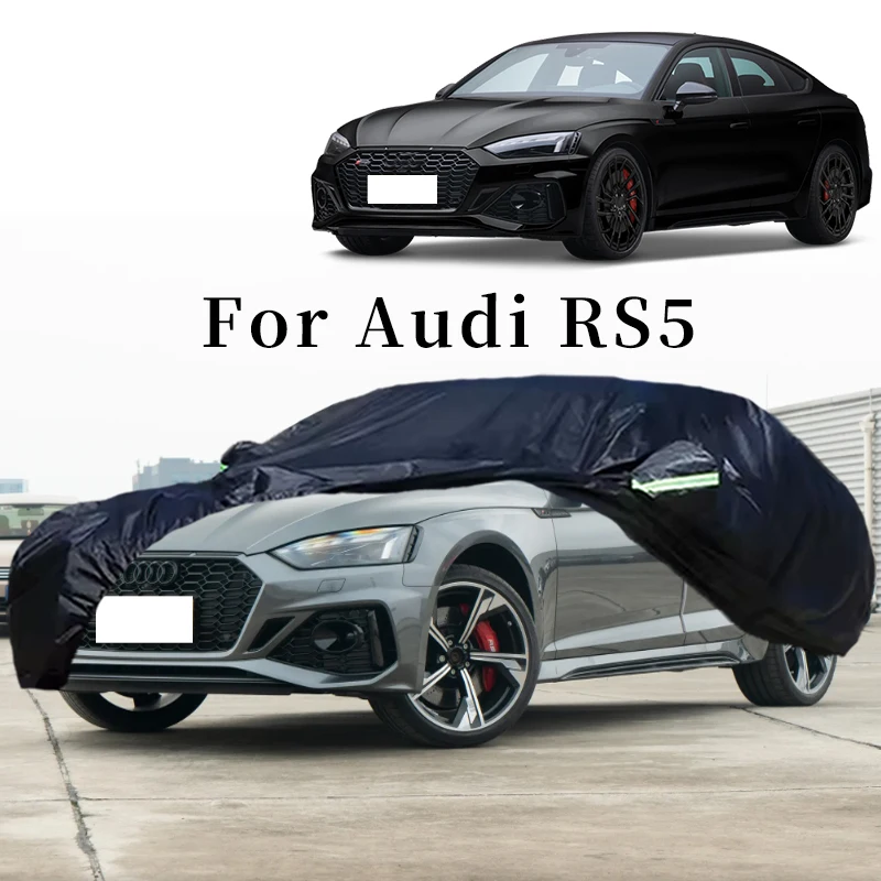 

For Audi RS5 Full Car Cover Outdoor Sun Uv Protection Dust Rain Snow Protective Anti-hail Black Auto Cover Car Accessories