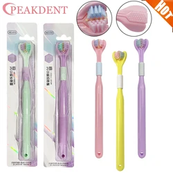 3D Stereo Three Sided Toothbrush Oral Care Teeth Brush Tongue Scraper Deep Cleaning Health Ultra Fine Soft Hair Adult Toothbrush