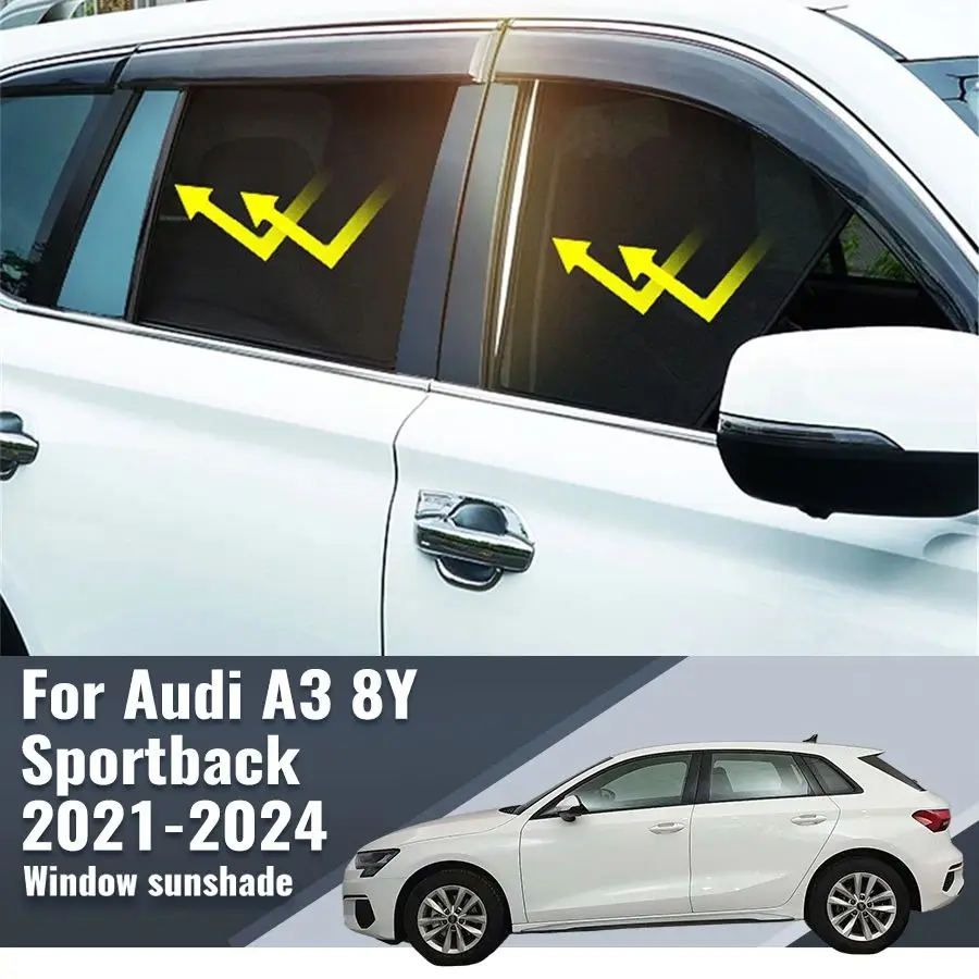 

For Audi A3 Sportback 8Y 2020 2021 2022 2023 2024 Car Sunshade Front Windshield Frame Curtain Rear Side Window Sun Shade