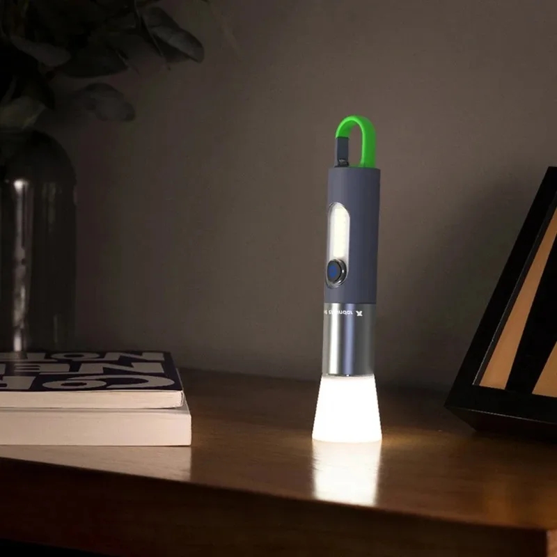 Lanterna de luz forte multifuncional ao ar livre com iluminação de longo alcance luz lateral de trabalho a laser branco para acampamento caminhadas