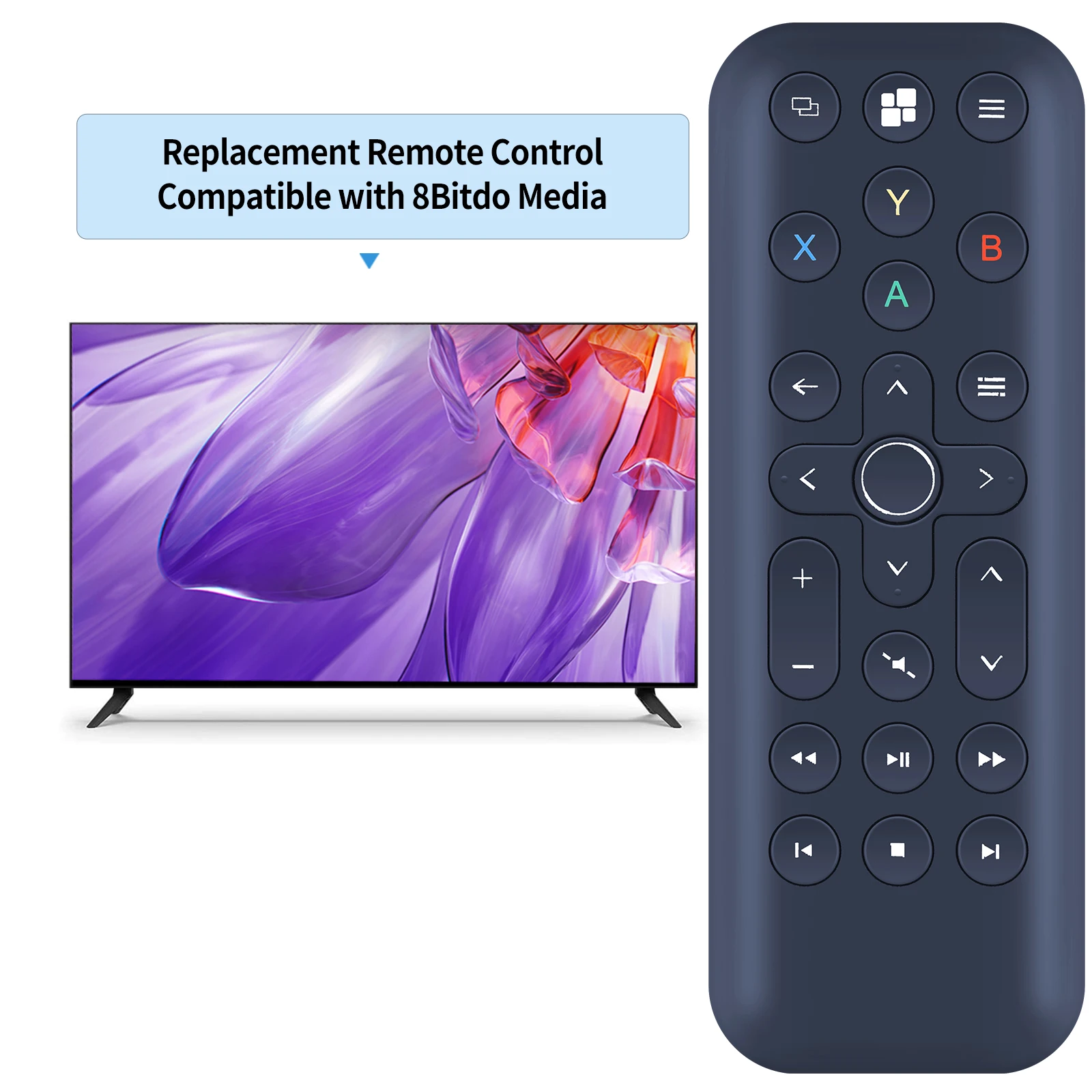 para controle remoto de mídia 8Bitdo, para Xbox One, Série X | S, edição curta - sem necessidade de configuração, preto