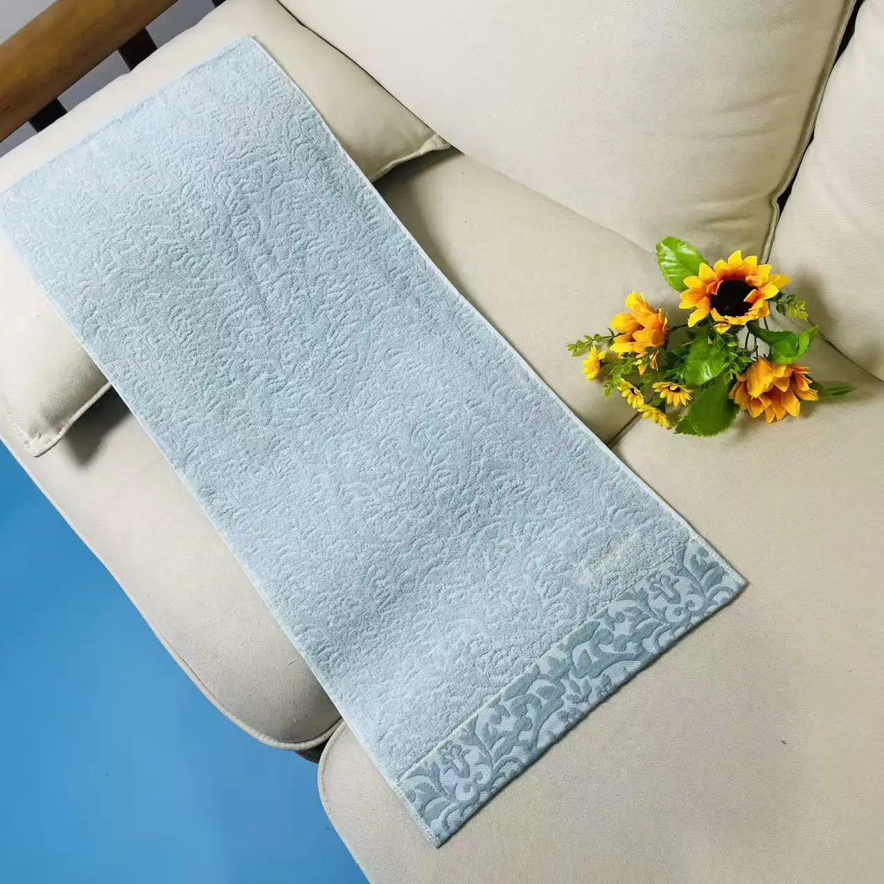 Francfranc Simple Faion Brand Color Woven Embroidered Pure Cotton Towel Face Towel Soft Absorbent Minor Defects Handkerchief