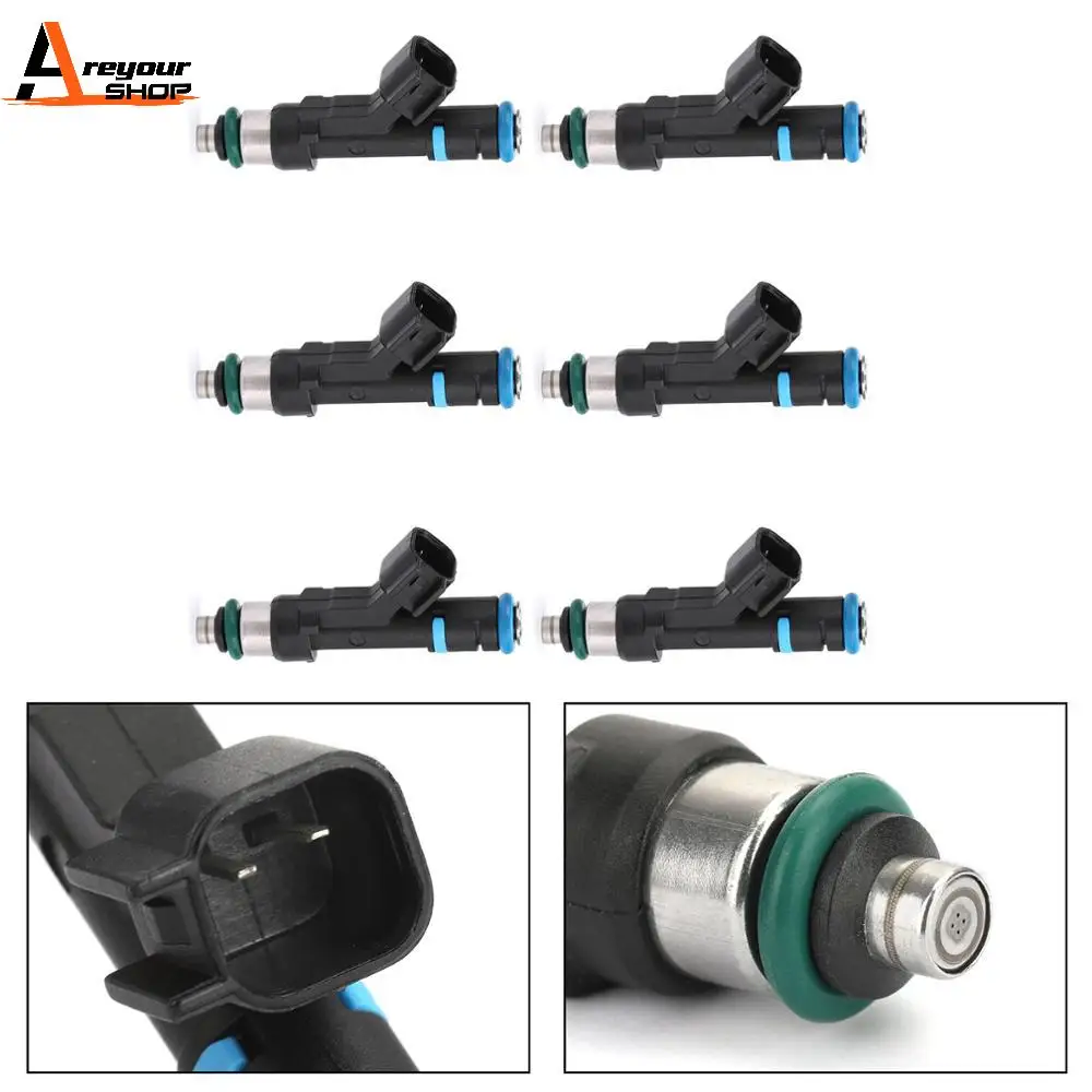 Areyourshop 6Pcs 4 Hole Upgrades Fuel Injectors For Liberty 3.7L 2004-2012 0280158020 81212145 62389 Car Auto Parts