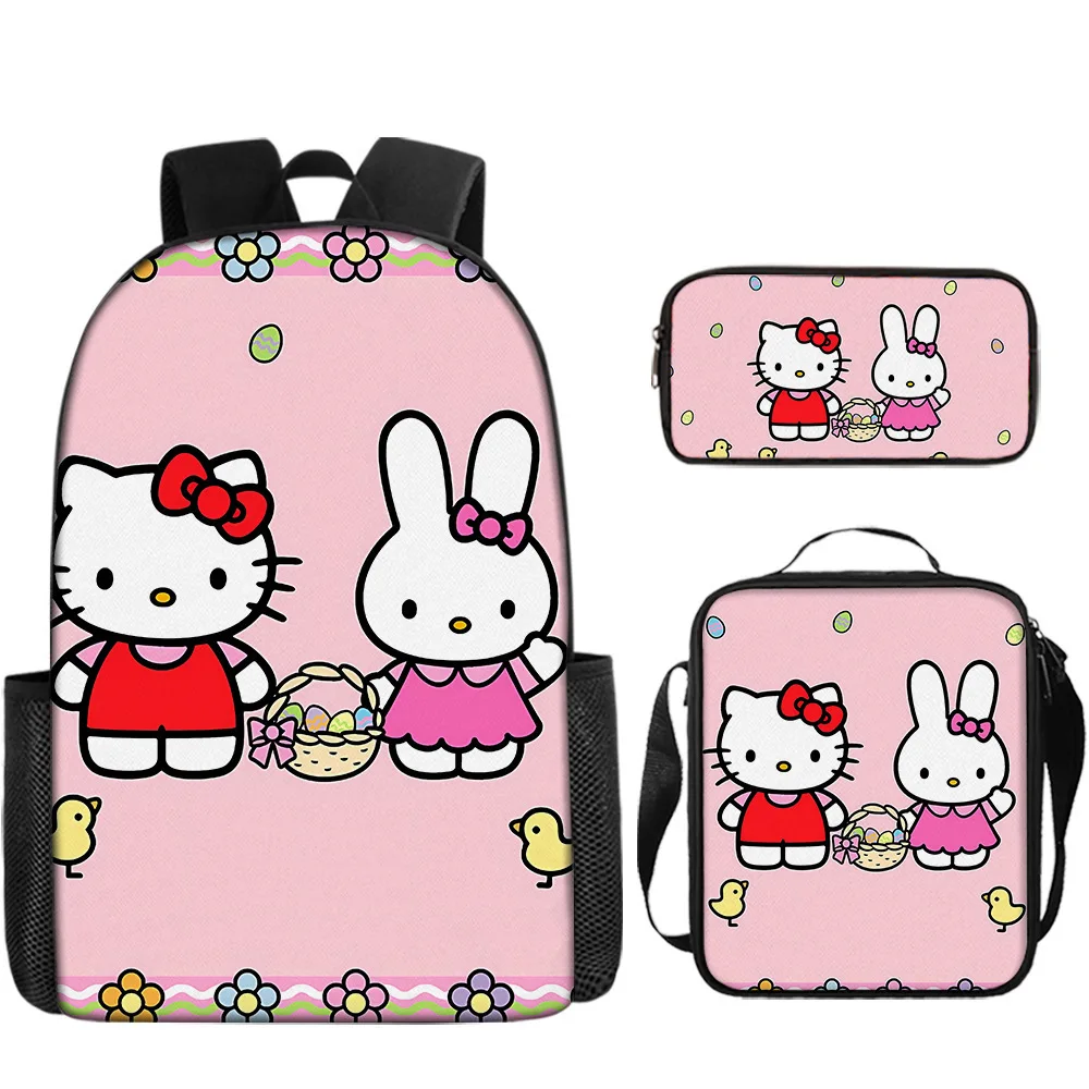 

Hello Kitty School Bag for Girls Cute Backpack with Pencil Case Kids Double Shoulder Bag