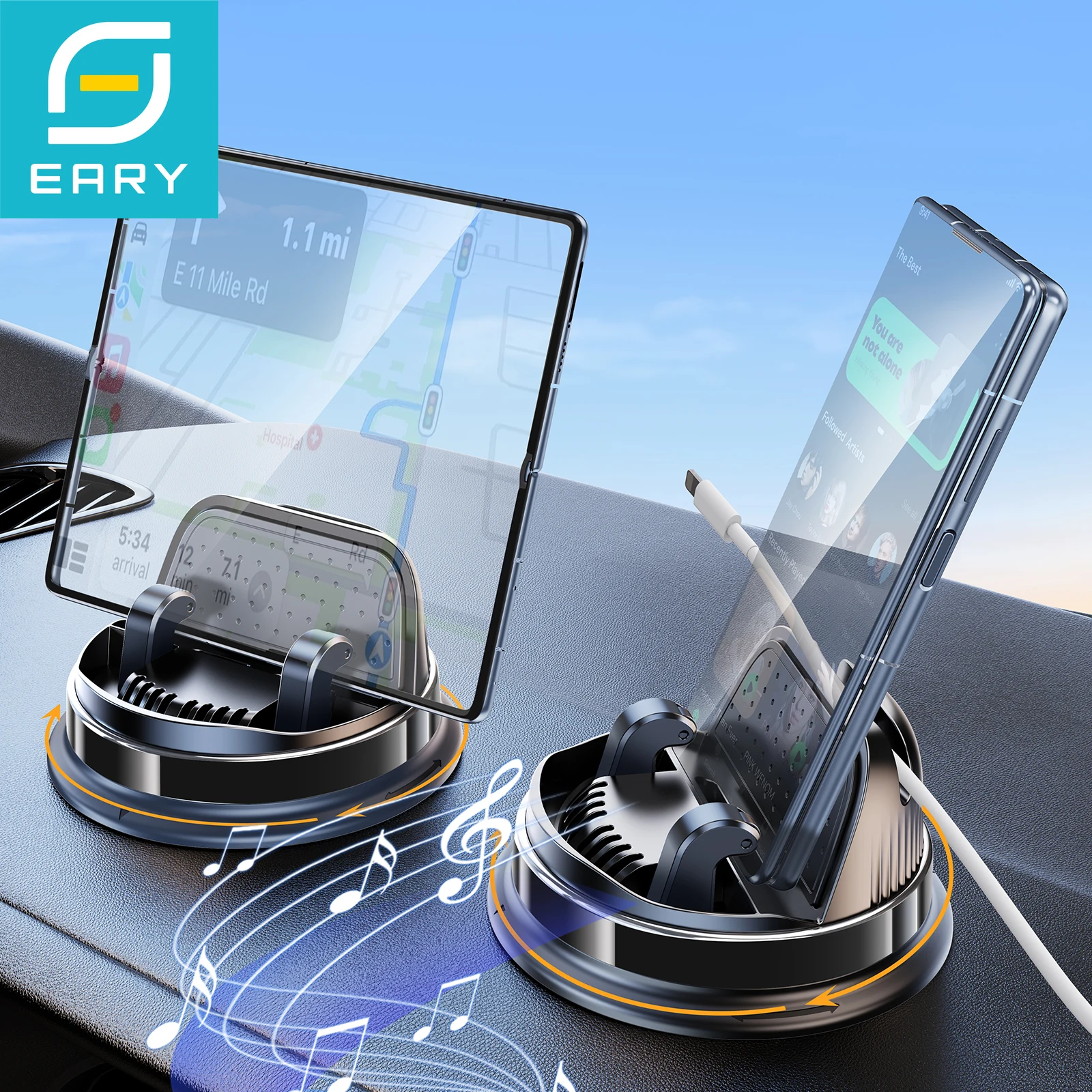 

Eary Z Fold 7 6 5 4 Car Mount Accessories Phone Holder for Samasung Galaxy Fold 6 Google Pixel 9 Pro Fold S25 Ultra iPhone 16 15