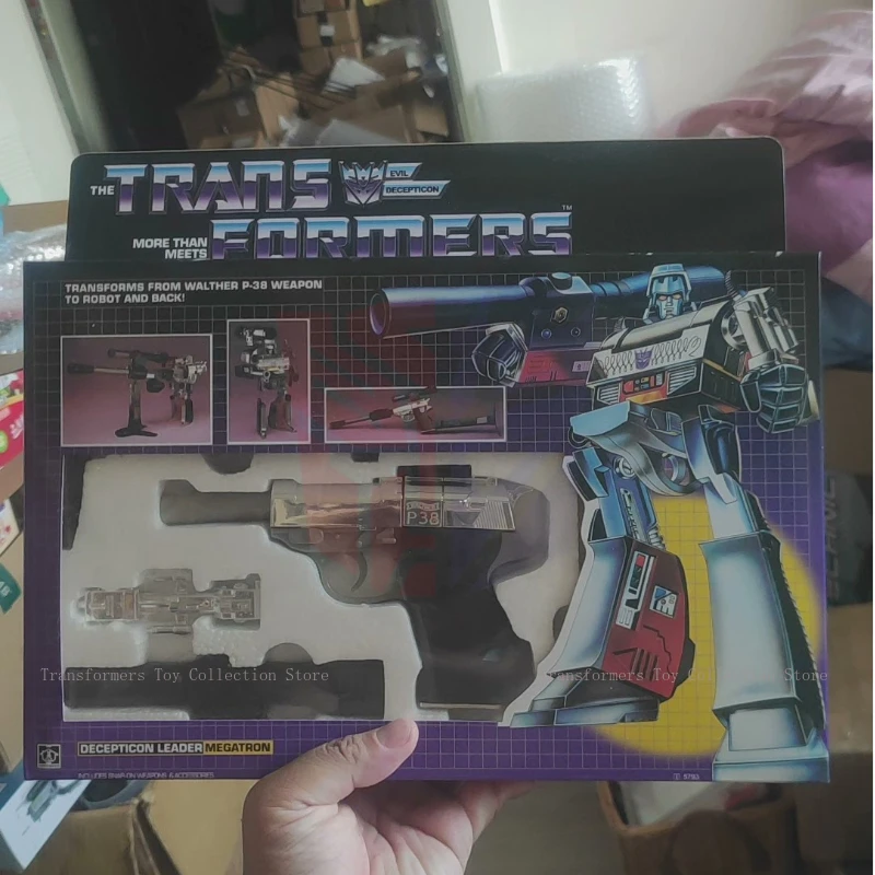 الأسهم الجديدة المحولات الطبعة الأولى G1 Megatron فيلم أنيمي شخصية تمثال المنقولة روبوت لعبة مجسمة جمع هدية عيد ميلاد