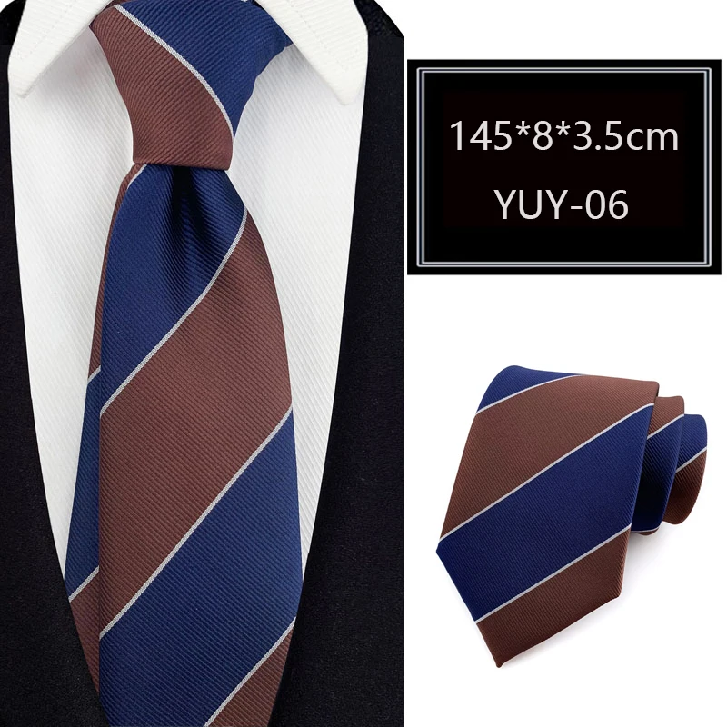 Модный мужской галстук 8 см в полоску, полосатый галстук для мужчин, жених, жаккардовый тканый галстук для деловой свадьбы, вечеринки