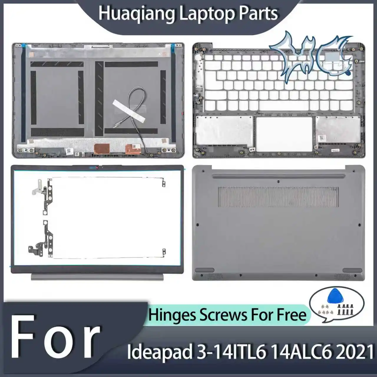 

Parts For Idea.pad 14s 3-14ITL6 3-14ALC6 2021 New LCD Back Cover Front Bezel Palmrest Bottom Case Hinges Replace