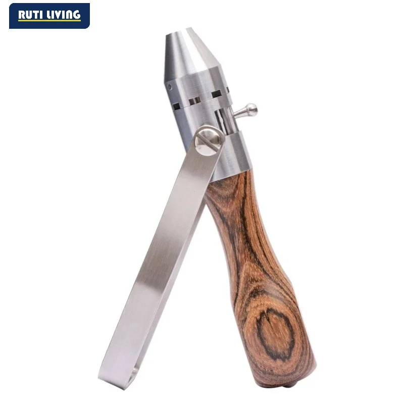 1PC EDC Tools German Retro Wood Handle Stainless Steel Ratchet Screwdriver Multifunction Lever Type Semi-automatic Screwdriver