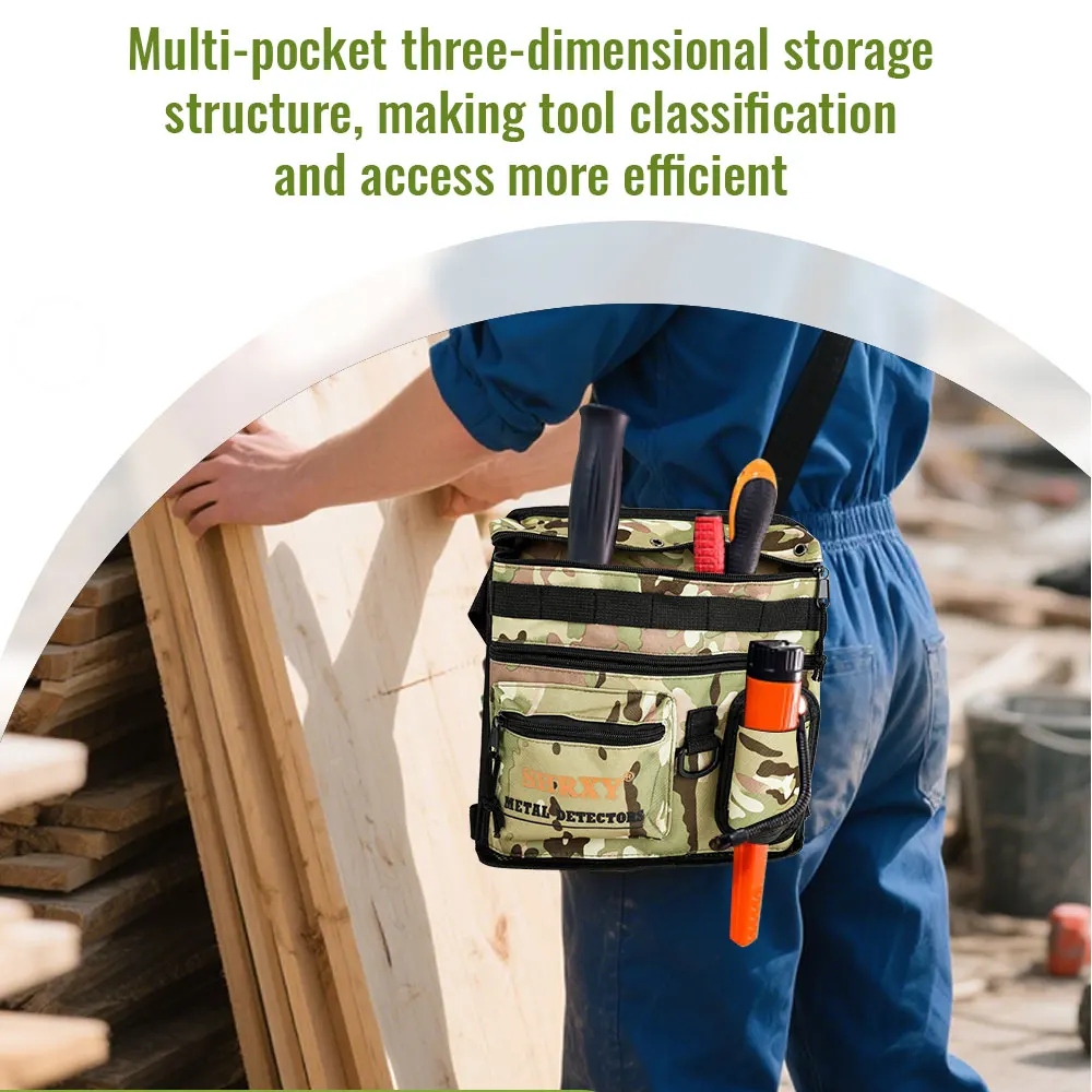 Metal Detector Finds Bag with Multiple Pockets - All Terrain Digger Tools Pouch for Pinpointer Detector Accessories Storage