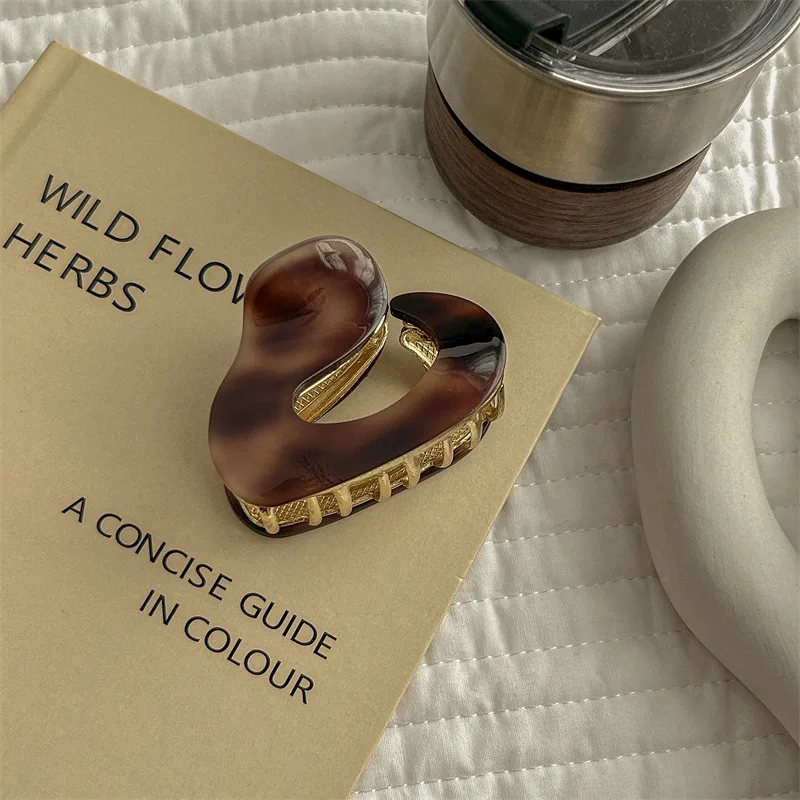 1PC 여성용 상어 발톱 헤어 클립 불규칙한 아세테이트 독특한 머리 뒤쪽 고르지 않은 디자인 세련된 헤어 액세서리