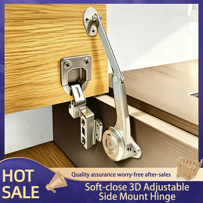 Heavy Duty Special Shaped Side Mount Flip Hinge 35mm Cup 3D Adjustable Left Right Fixed For Vanity TV Cabinet Overhead Door