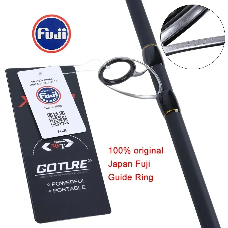 Goture xceed vara de pesca de viagem, 4 setões, com anel guia fuji, fibra de carbono 1.98-3.6m, fundição giratória, isca para pesca de carpa