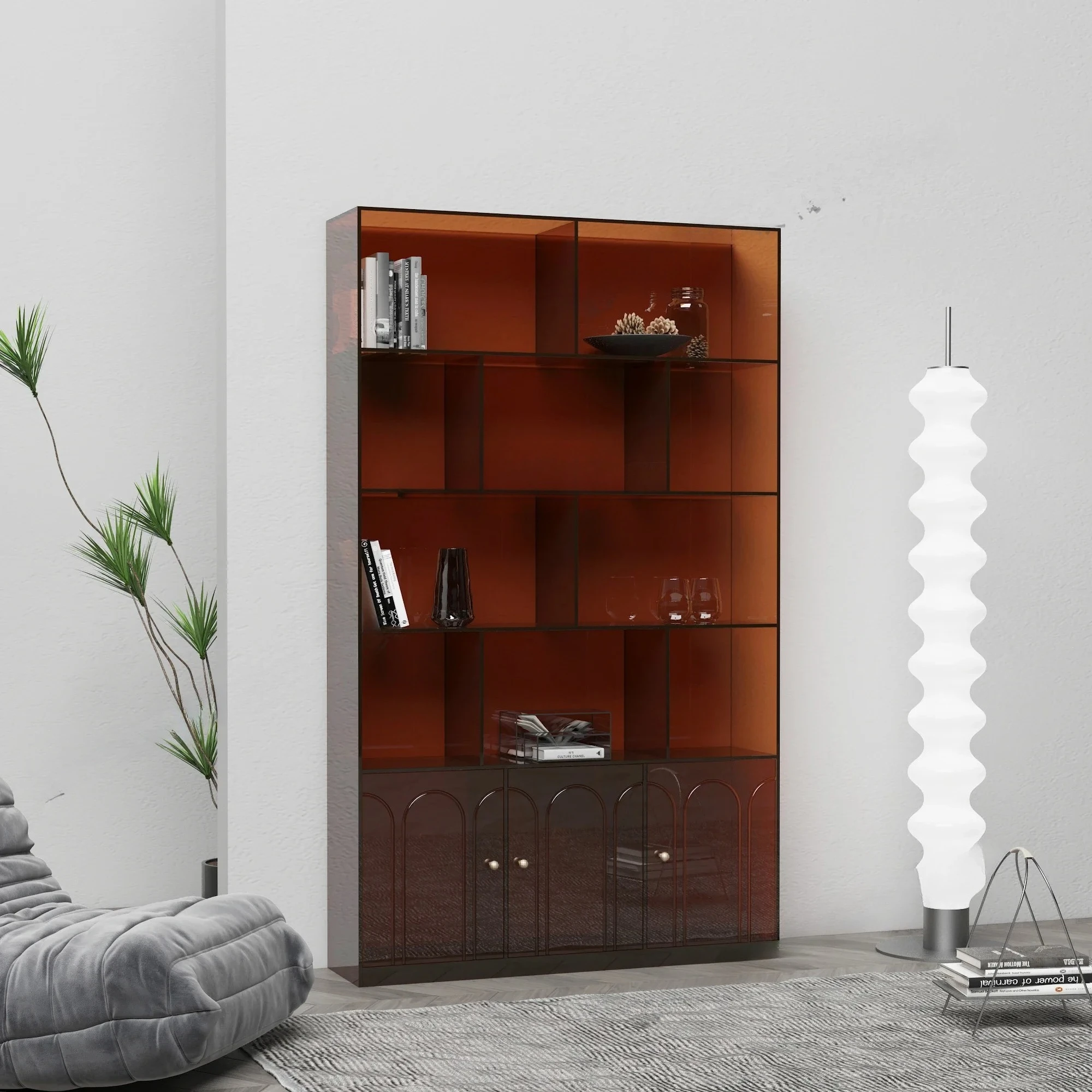 A15 Rak Antik Akrilik Lemari Pajangan Sederhana Rak Pajangan Transparan Rak Penyimpanan Rak Buku Lemari Anggur Multifungsi