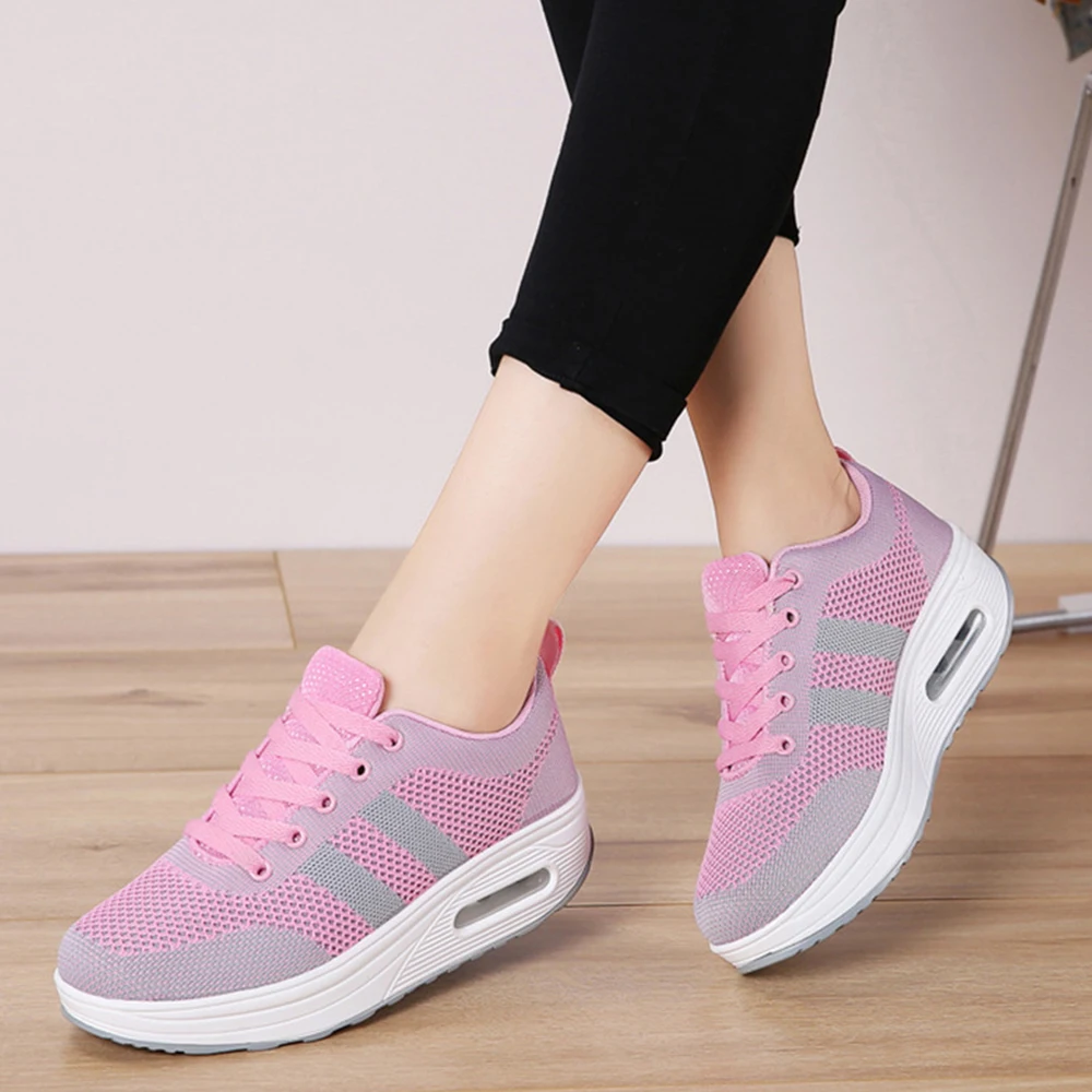 Frauen lässig weiche Schuhe Mode atmungsaktive Mesh Wanderschuhe Turnschuhe Damen Mode Fitness studio vulkan isierten Schuh weibliche Sport Turnschuhe