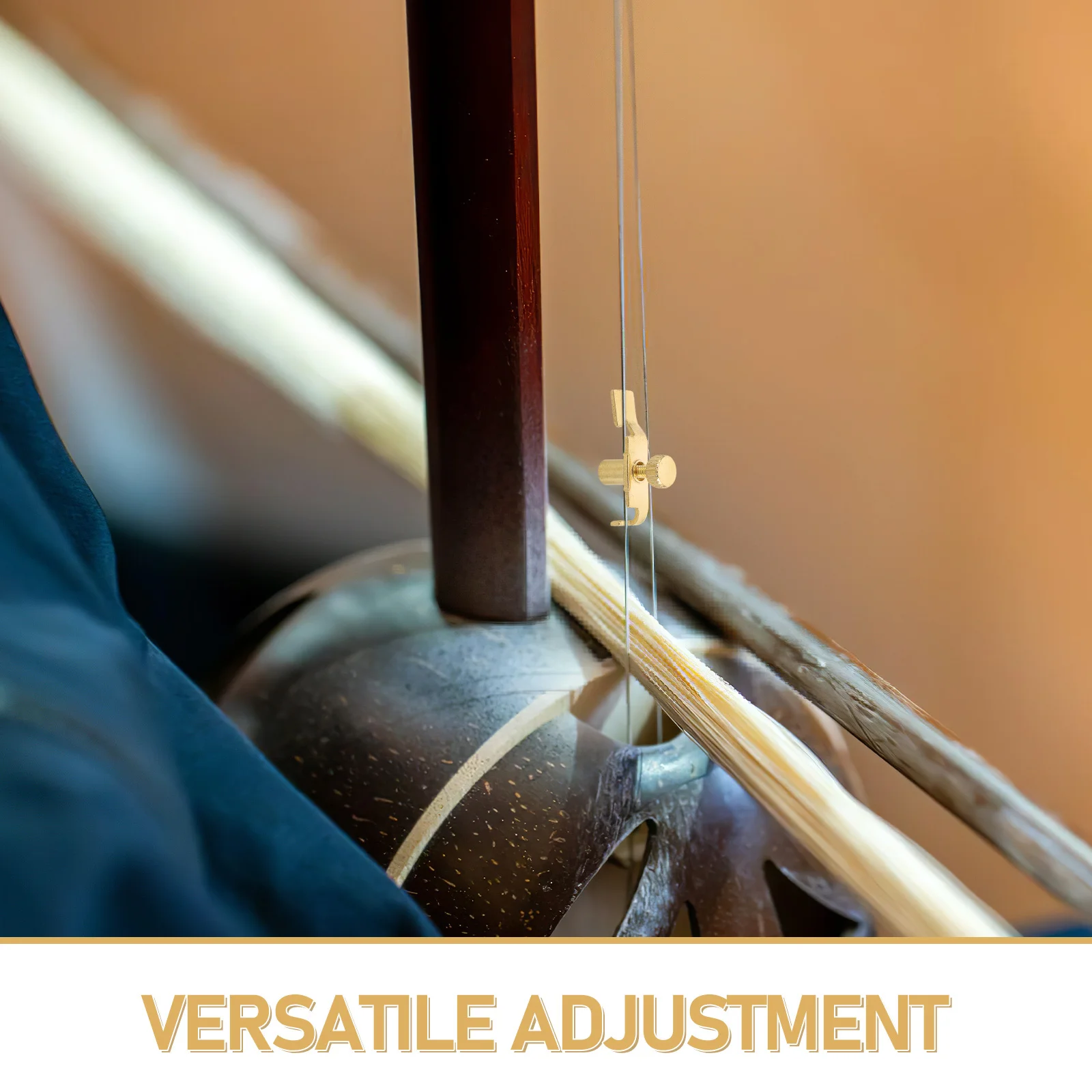 قطعتان من موالف Erhu المتين باللون الذهبي، وظائف التعديل المفصلة الخارجية مثالية لملحقات احتياجات اللعب المختلفة