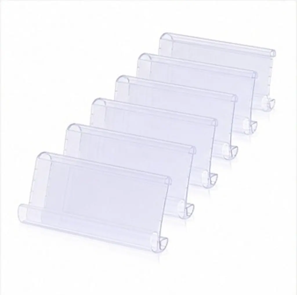 30Sets Wire Shelf Label Holders Clear Plastic Sleeves Retail Store Tags Paper Insert Wire Shelving Accessories