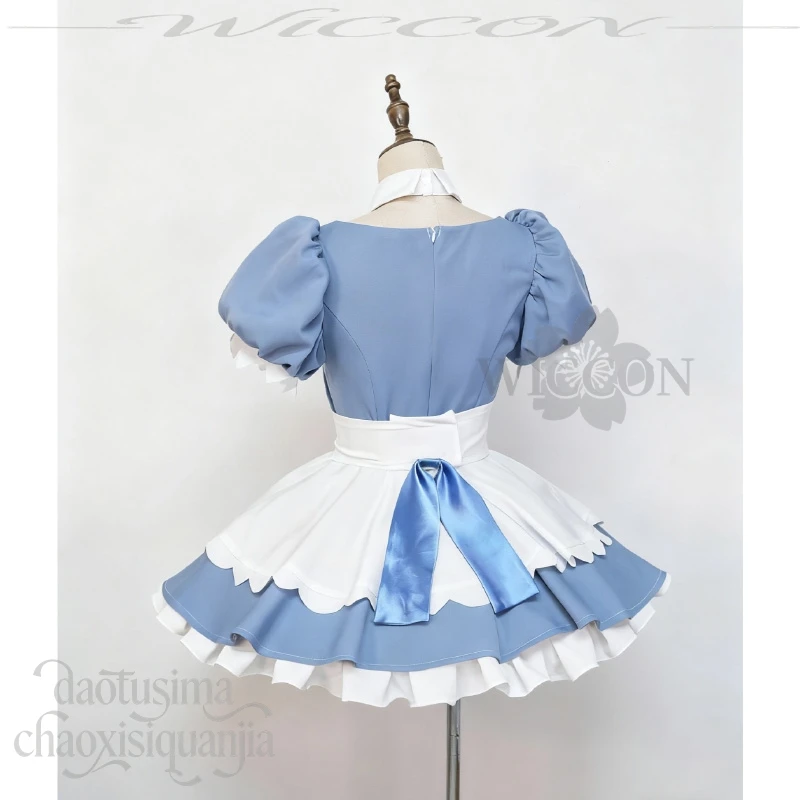 SWEETS PARADISE Coffee Maid Cosplay Anime New PANTY & STOCKING With GARTERBELT Kawaii Blue Sweet Lolita Cake Dress Wig Halloween