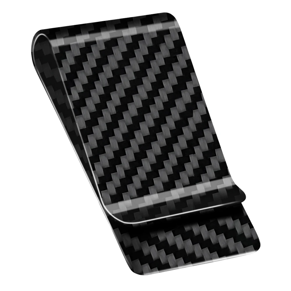 High Quality Real Carbon Fiber Money Clip Slim Front Pocket Wallet Up To 50 Bills Minimalist Wallet For Men Gift