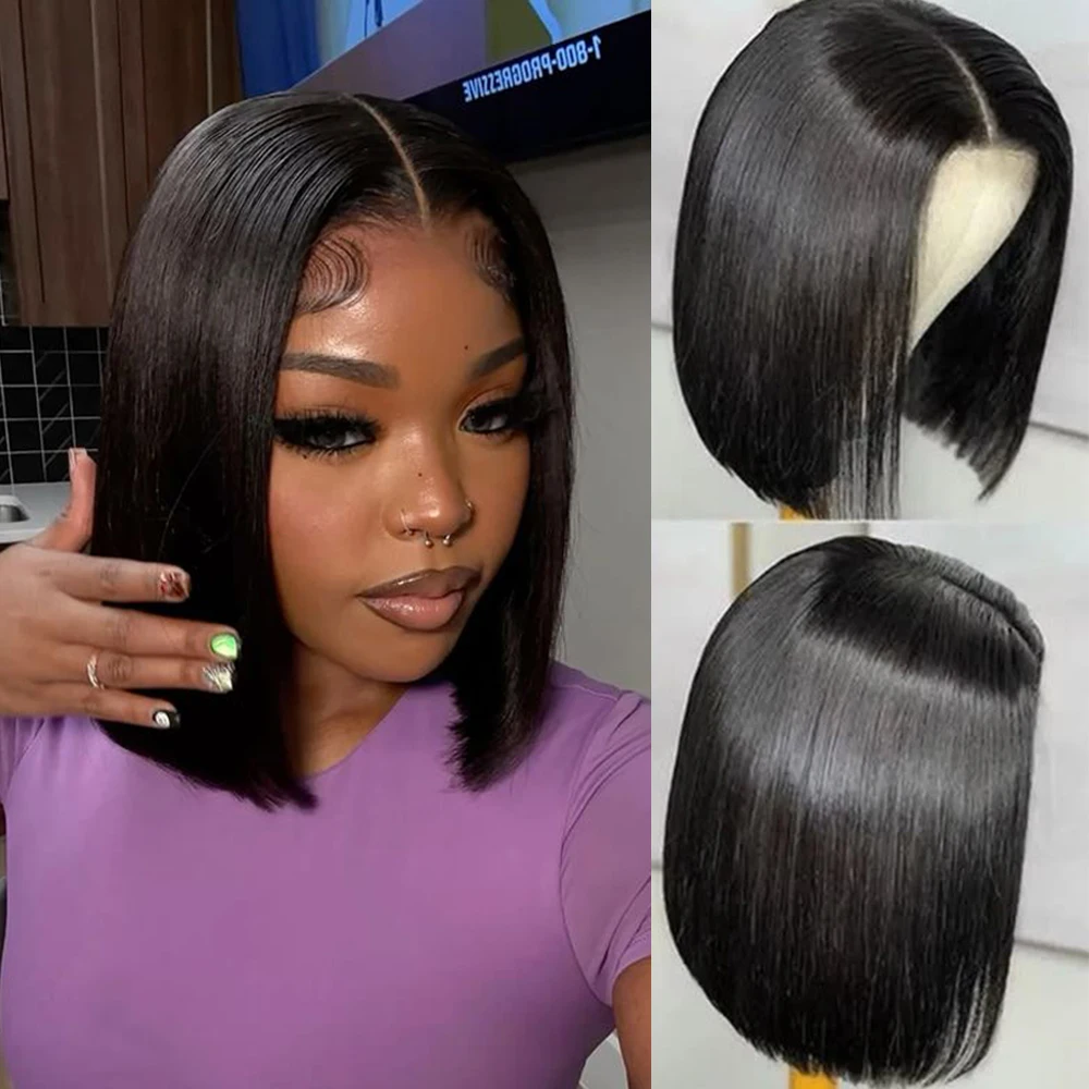 300% Density bone straight bob wig