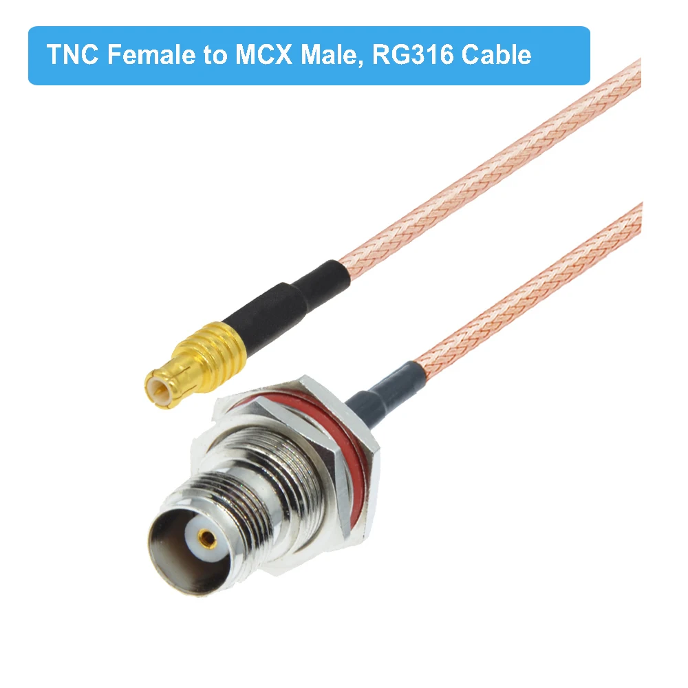 TNC to MCX Cable TNC Female to MCX Male Plug Connector 50 Ohm RG316 Pigtail Mini PCI Antenna Extension RF Coaxial Cabble Jumper