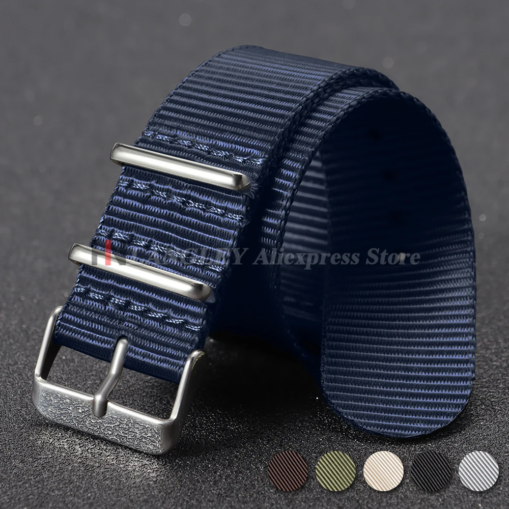 New Ribbed Nylon Watchband Nylon Watch Strap 18mm 20mm 22mm for Omega Watchband Accessories Army Military Watch Band Bracelets
