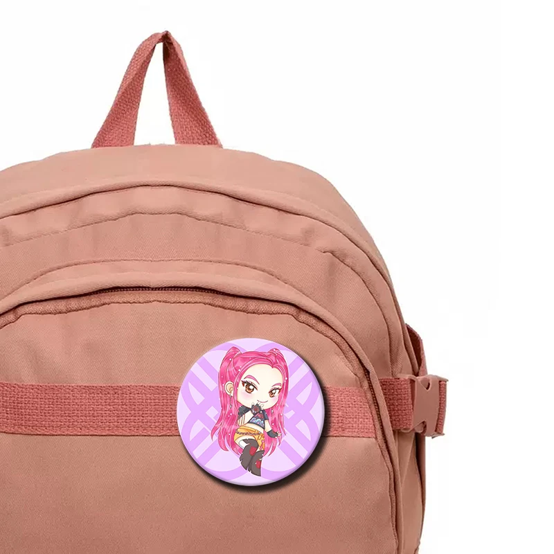 58mm Anime Character Mira Soft Button Pin Demon Hunters Mira Cartoon Brooch Creative Badge for Backpack Clothes Decoration Gift