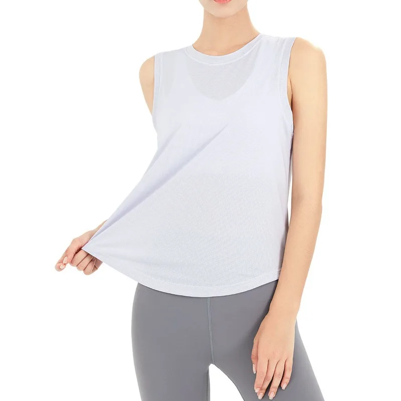 

Cool Feeling Yarn Loose Yoga Women Tank Top Style Sleeveless Exercise Running Fitness Training Clothing Thin Quick Dry Top