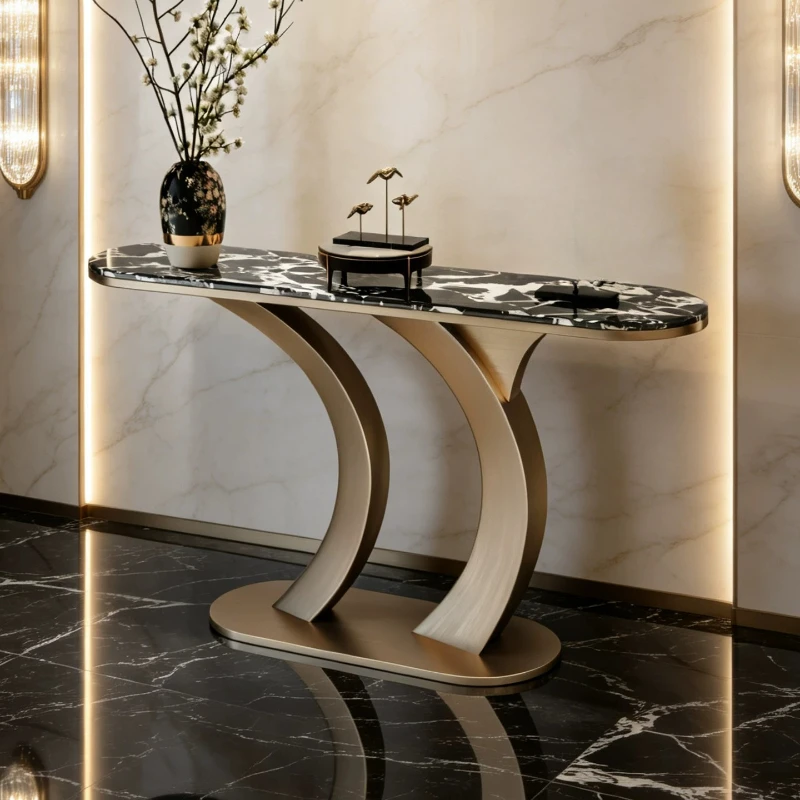 Italian Luxury Entrance Console Table Nordic Modern Vintage European Console Table Tavolo Soggiorno Living Room Furniture