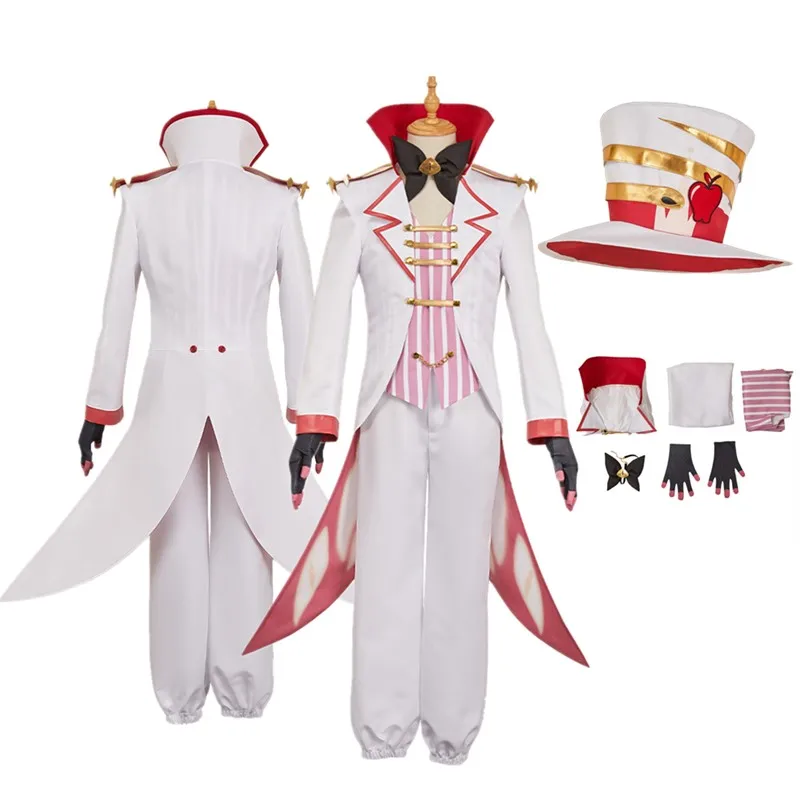 

Lucifer Cosplay Uniform Costume Cartoon Hotel Disguise Adult Men Coat Pants Hat Gloves Outfits Halloween Carnival Party Suit