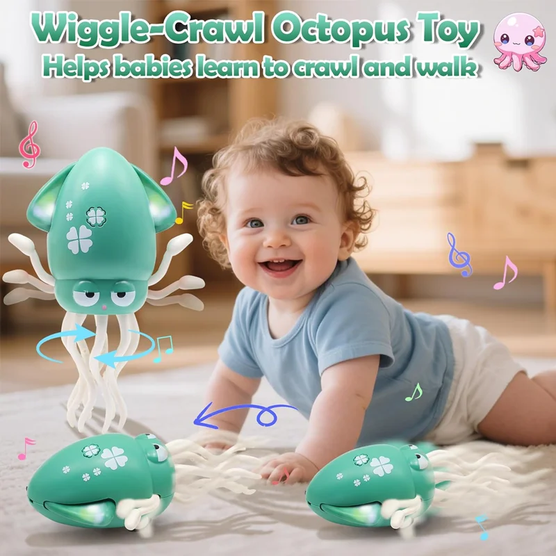 جديد الرقص الأخطبوط ألعاب الأطفال ماجيك الموسيقية الزحف البطن الوقت لعبة طفل ألعاب حسية لعمر 3-6 سنوات صبي فتاة هدية عيد ميلاد #1