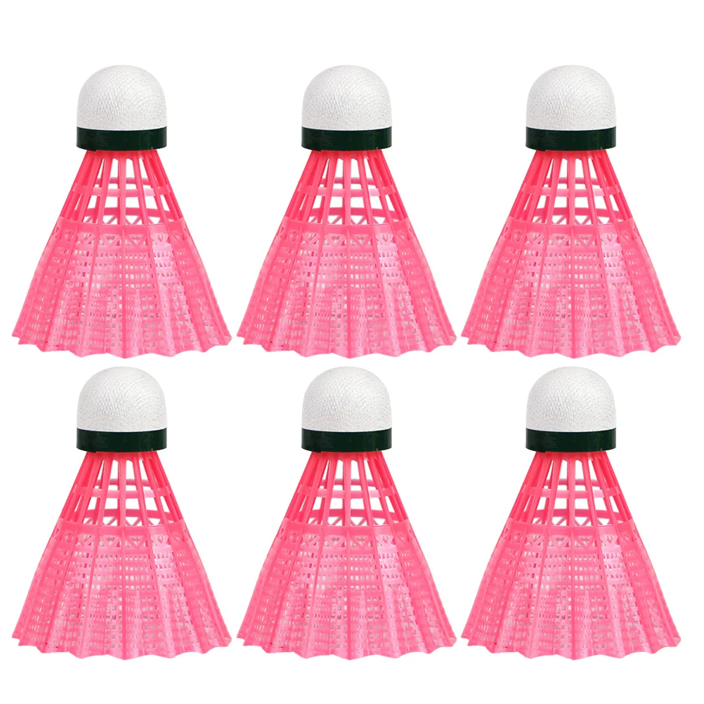 

6pcs Nylon Plastic Badminton Practical Shuttlecocks Sports Supplies Exercise Accessories for Playing School