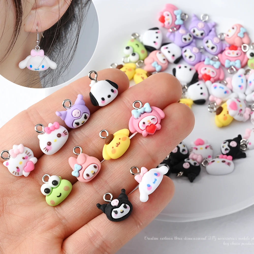 

35/50 шт. 3D смешанные подвески Hello Kitty Kuromi Kawaii мультфильм аниме браслет серьги кулон DIY брелок ожерелье чехол для телефона деко