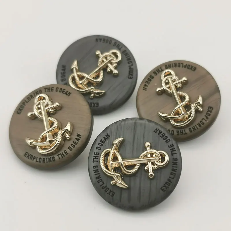 10pcs 18/20/23/25mm Decorative Snaps for Clothes Navy Vintage Anchor Design Clothing Buttons Sewing Material Sewing Accessories