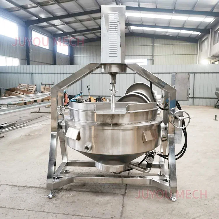 50L- 200L Chili Tomato Sauce Cooking Machine Gas Planetary Stirring Cooker Mixer Tiltable Jacketed Kettle Frying Wok