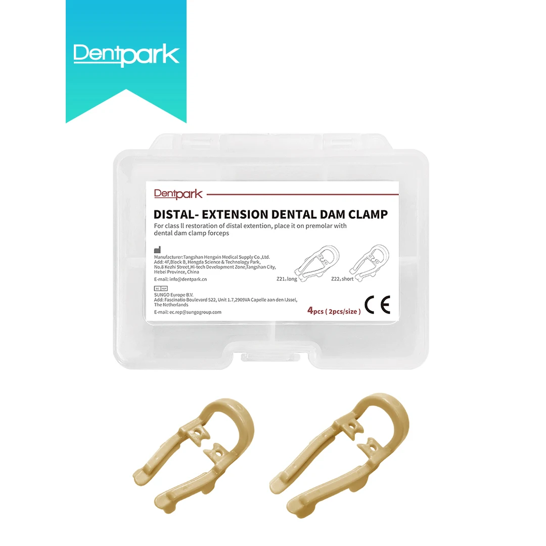 Dentpark 4pcs /6pcs Dental Rubber Dam Clamps Distal-Extension Clip Head with sand Autoclavable 134℃   Moisture Control