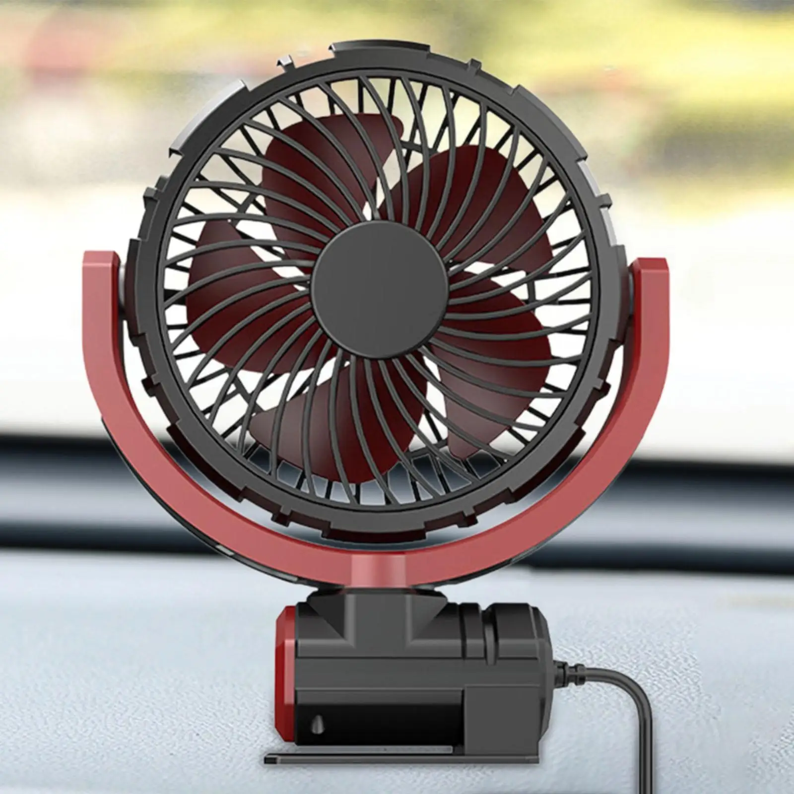 USB Car Electric Cooling Fan Height 21cm Low Energy Consumption Single Head