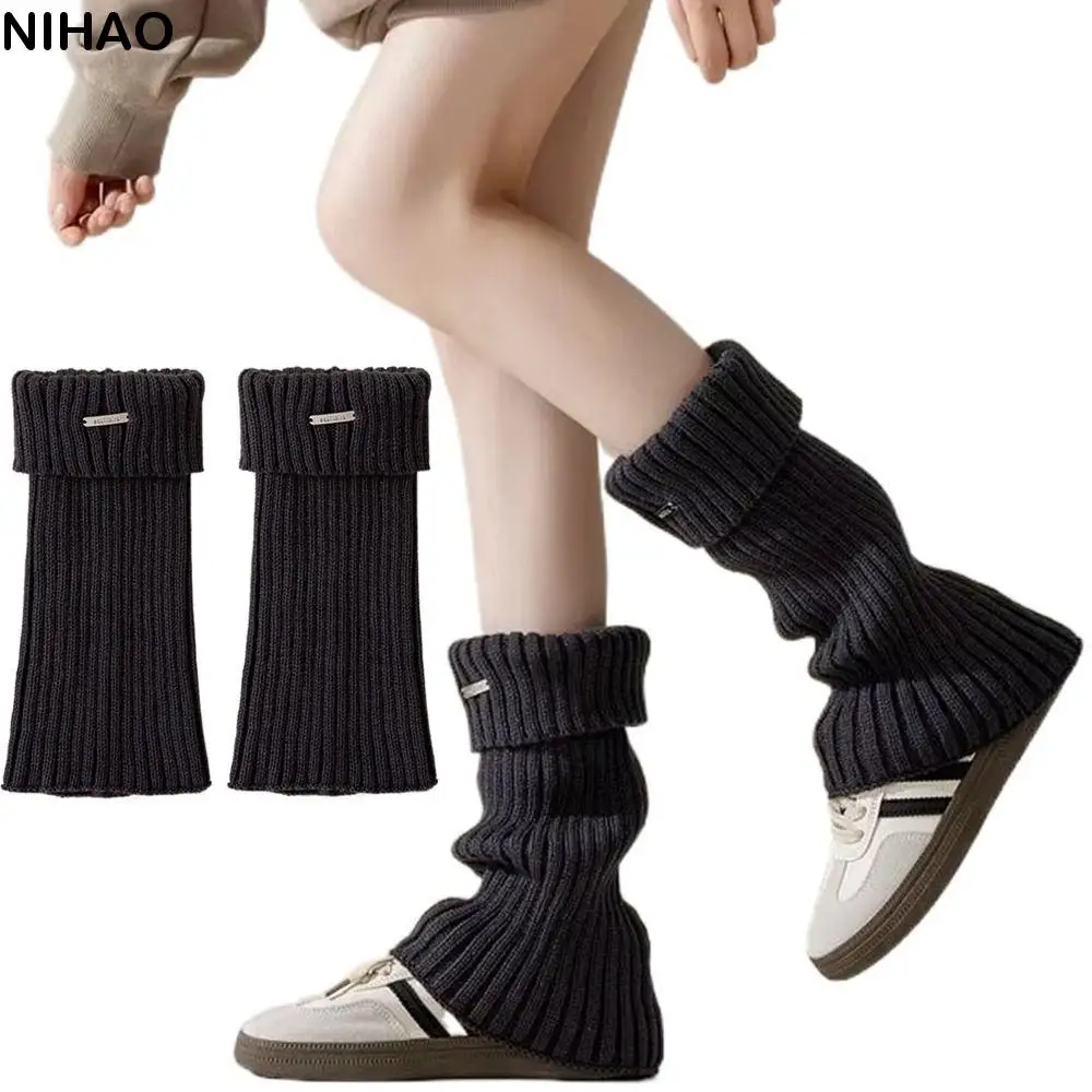 

Elegant Solid Color Women's Leg Warmers Thickened Elastic Crochet Foot Cover Comfortable Breathable Stacked Stockings Girls