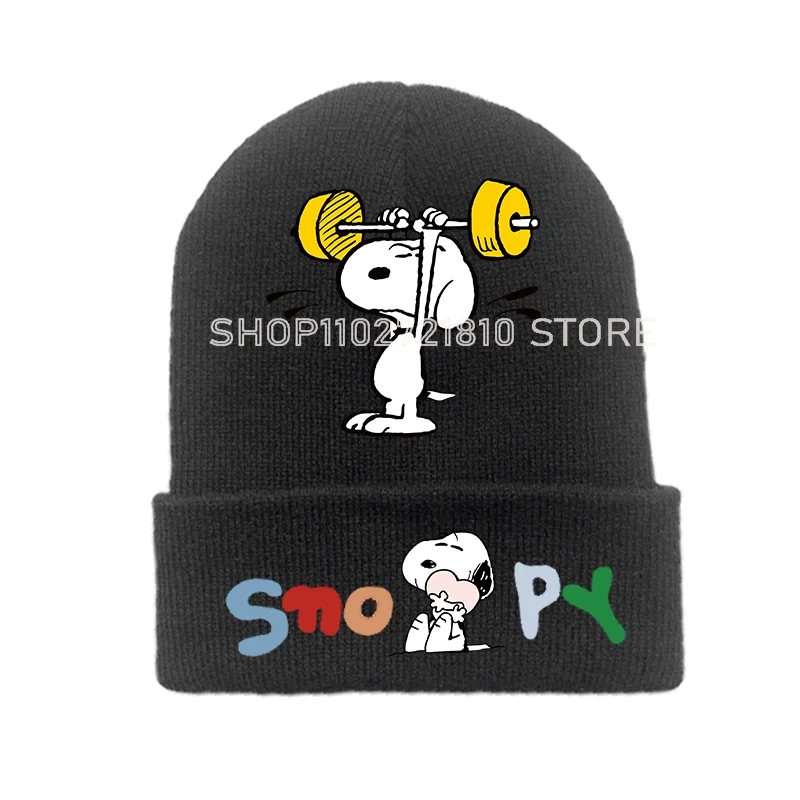 Snoopy Knitted Hat Cartoon Anime Boys & Girls Cold Caps Pop Headdress Simple Wool Warm Autumn Winter Cute Hats Kid Birthday Gift