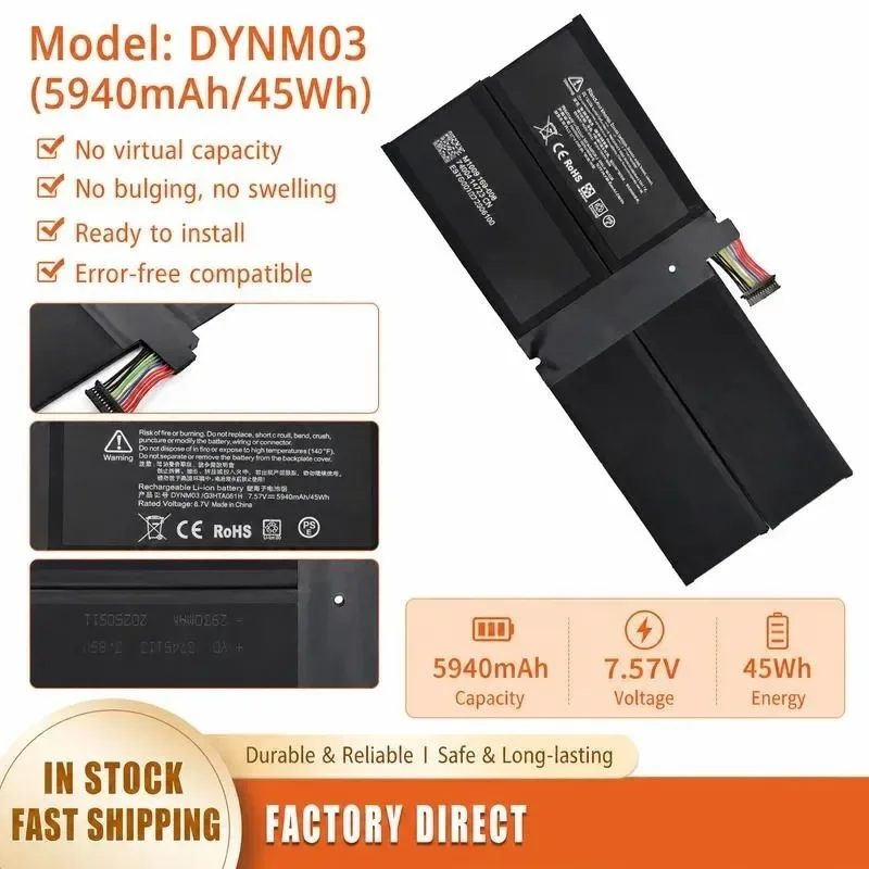 [NEW] 7.57V 45Wh Tablet Battery G3HTA061H DYNM03 for Microsoft for Surface Pro 7 1866 Battery