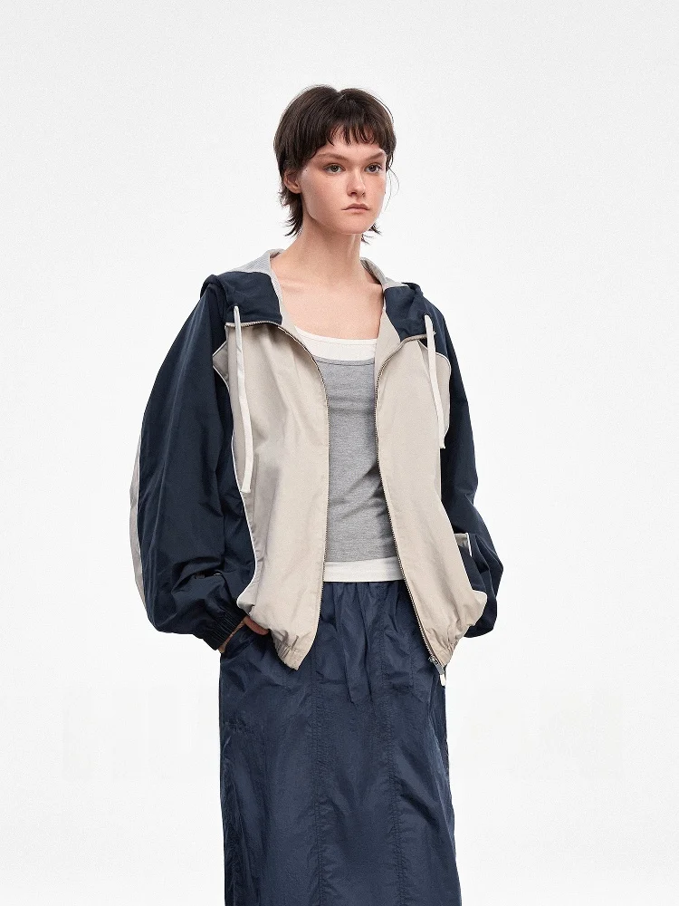 

Куртка-худи Hua Ji Yan Lemon Pie Color Blo Design, свободного кроя, из полиэстера, на молнии, повседневная, для женщин