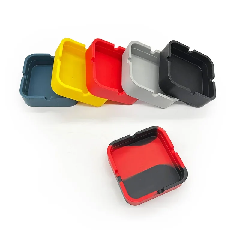 

Silicone Ashtray Square Ash tray Washable Drop Resistance Cigar Men Soft Eco-Friendly Ashtray Home Decoration