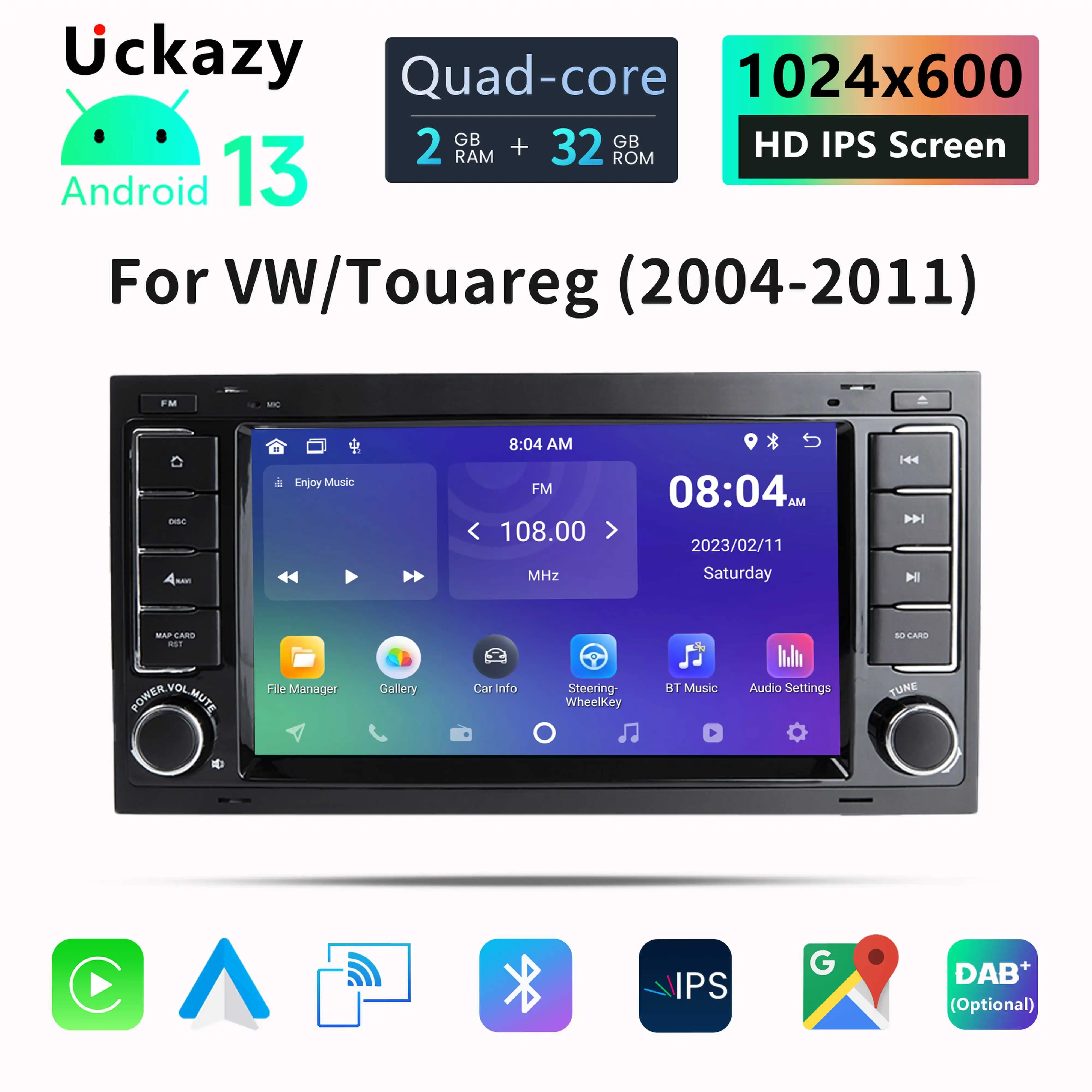 Android 13 Auto Radio For VW/Volkswagen/Touareg/Transporter T5 2004-2011 Car Multimedia GPS Navigation RDS 2din Autoradio