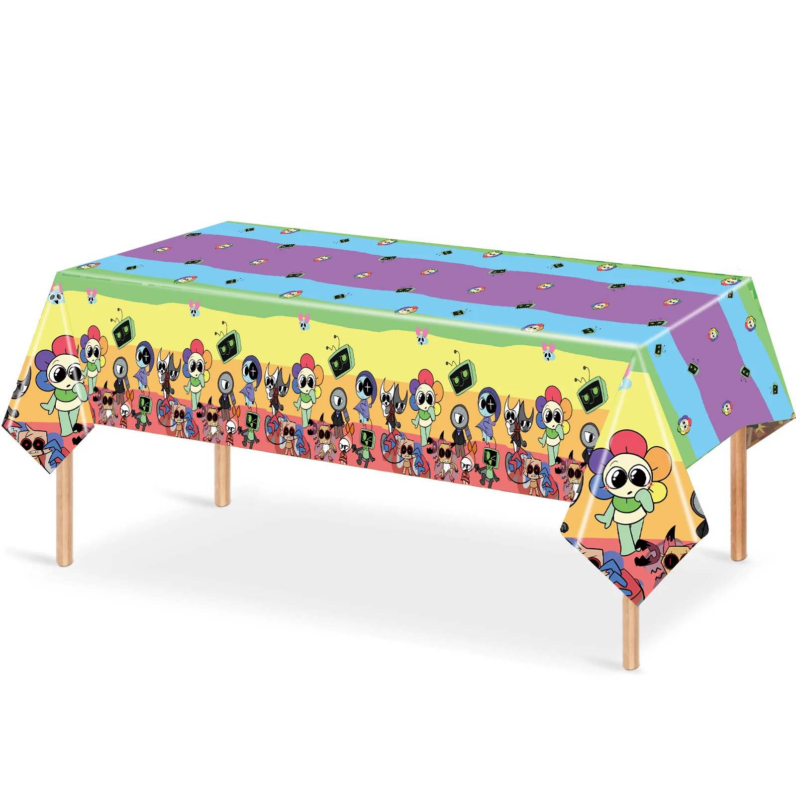 أدوات المائدة لتزيين حفلات أعياد الميلاد العالمية من كارتون داندي، أطباق مفرش المائدة، بالونات علوية للكيك، لعبة رعب، مستلزمات حفلات الأطفال #6