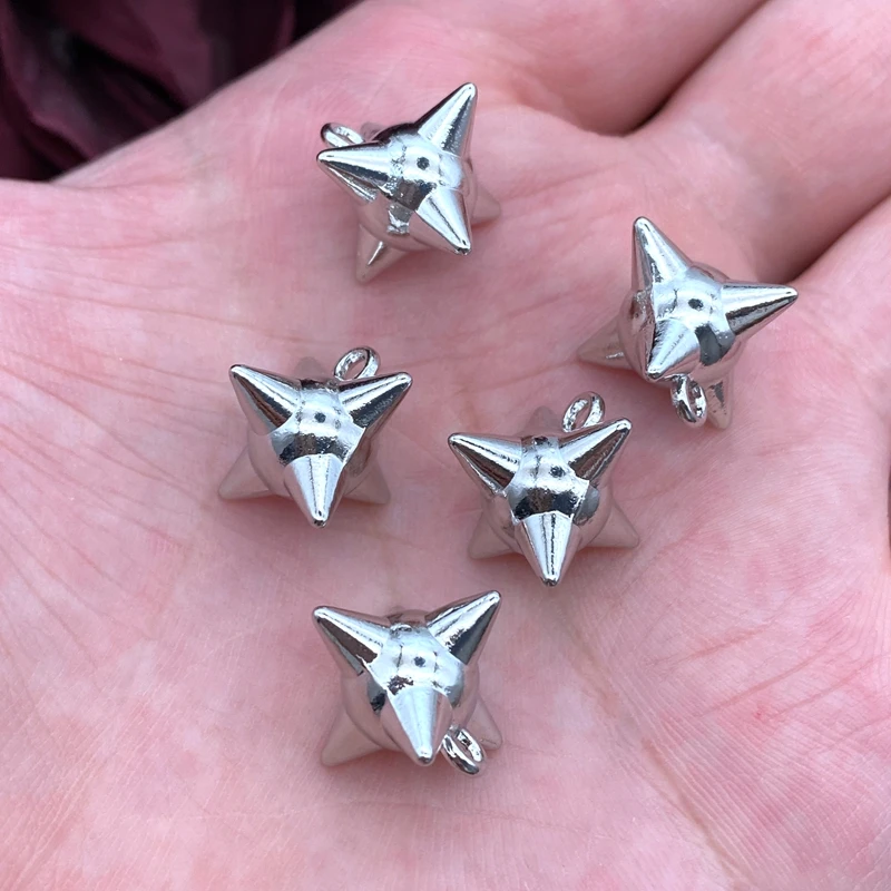 4szt 15 * 13mm 3D Punk Thorns Solid Ball Charms Spike Morning Star Pendant Designer Charms Fit Jewelry Making DIY Jewelry Finding — zdjęcie 3