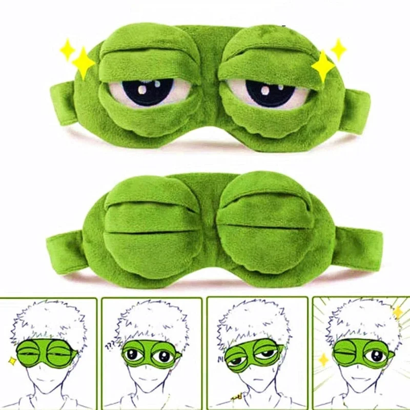 

Eye Mask for Sleeping Sleep Masks for Women Pepe Mask Soft Comfort Eye Mask Travel Yoga Nap Sad Frog Breathable Block Out Light