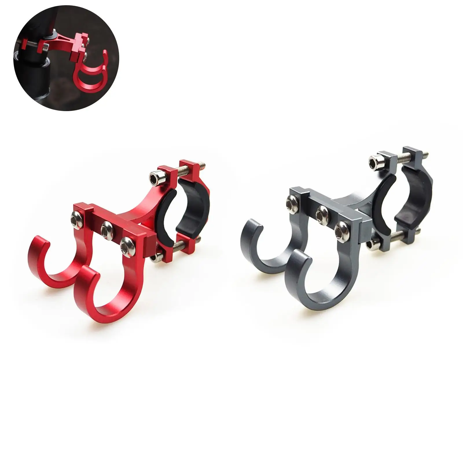 Electric Scooter Hooks Simple Bike Shelf Tube Storage Hanger Buckle Hooks Hooks Ebikes Portable Double Metal Helmet Rack